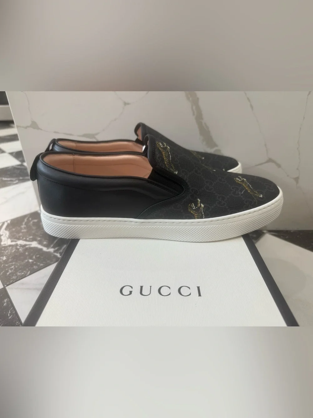 Gucci GG Supreme Men’s Slip On Sneakers